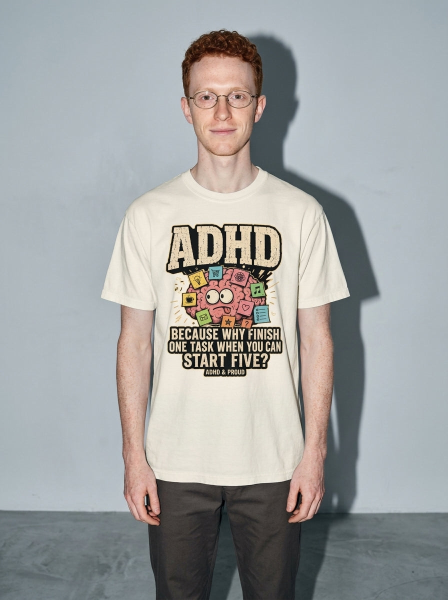 ADHD & Proud Premium Shirt - ivory--main