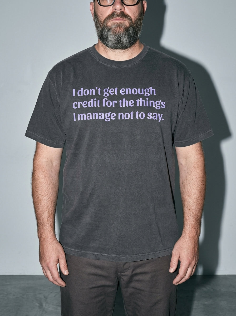 Not Enough Credit Premium Shirt - pepper--bust_to_thigh