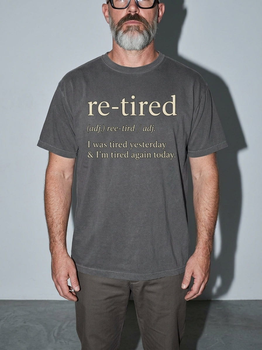 Re-Tired Premium Shirt - pepper--bust_to_thigh