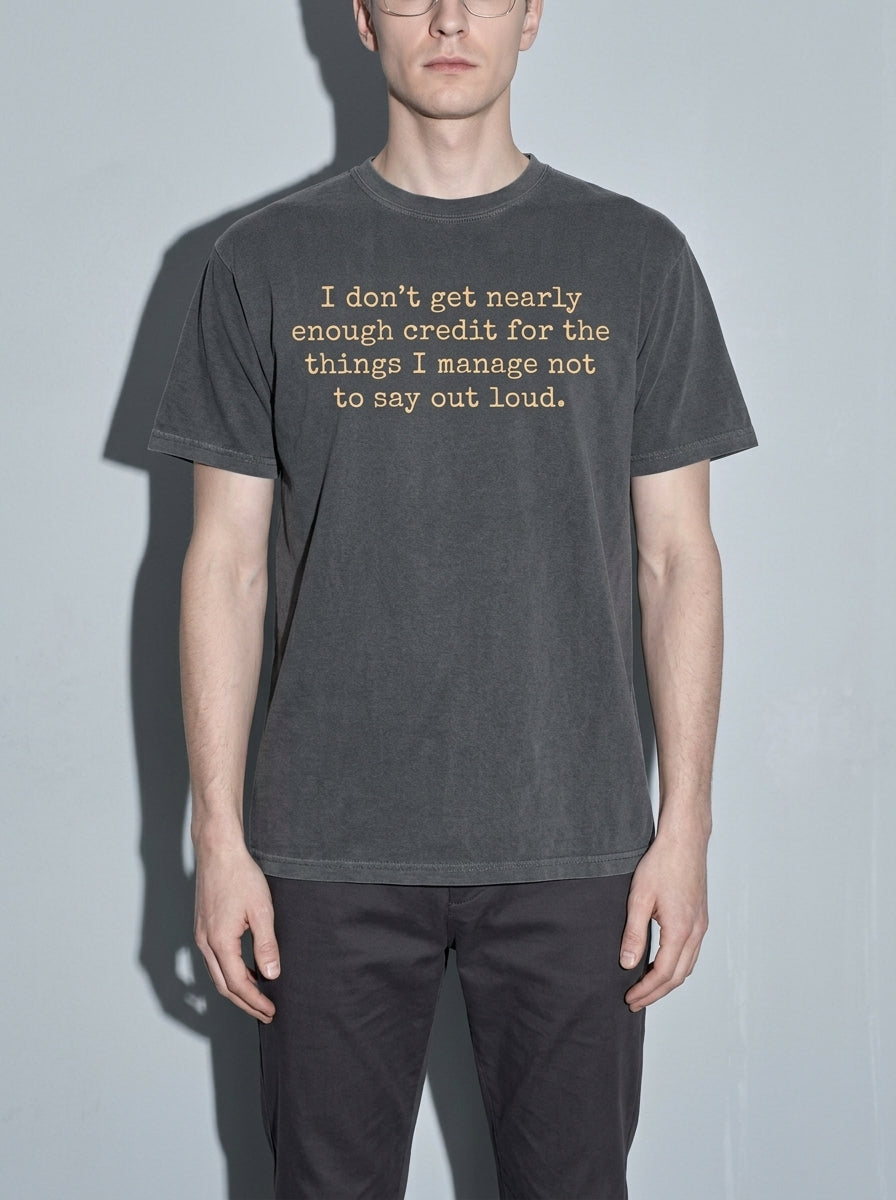 Nearly Enough Credit Premium Shirt - pepper--bust_to_thigh