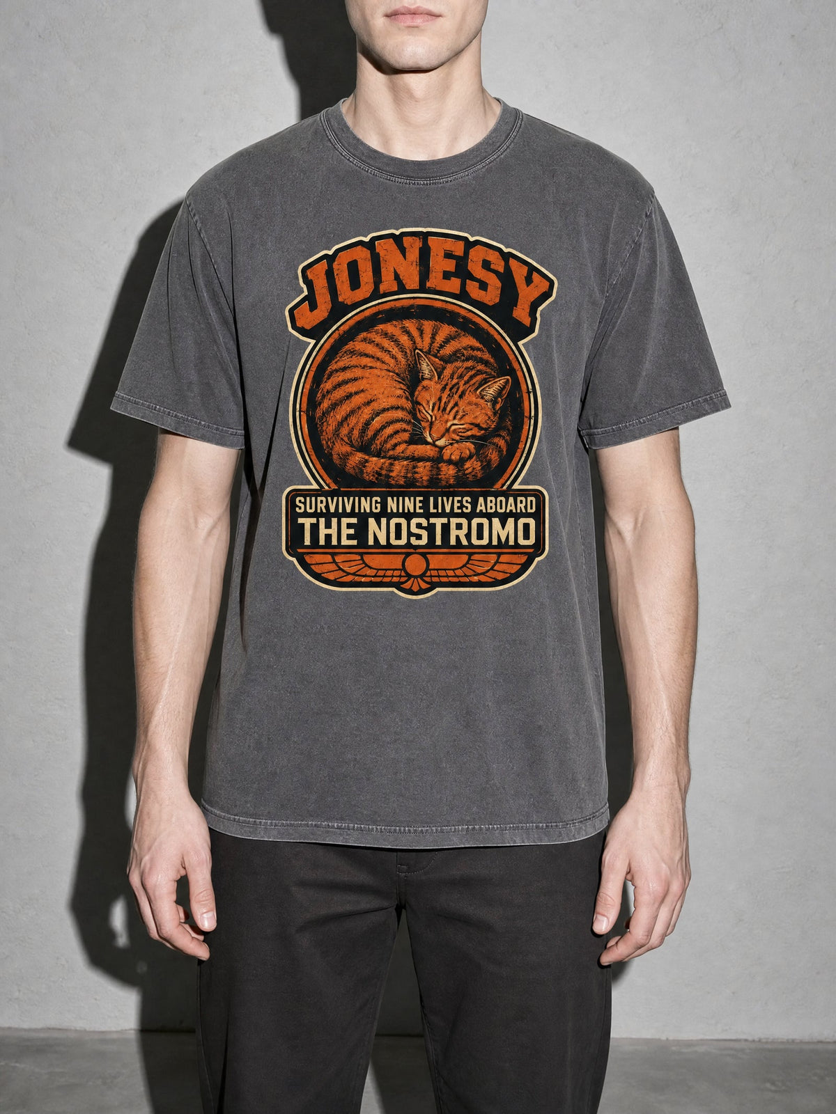 Jonesy: Surviving Nine Lives Premium Shirt - pepper--bust_to_thigh