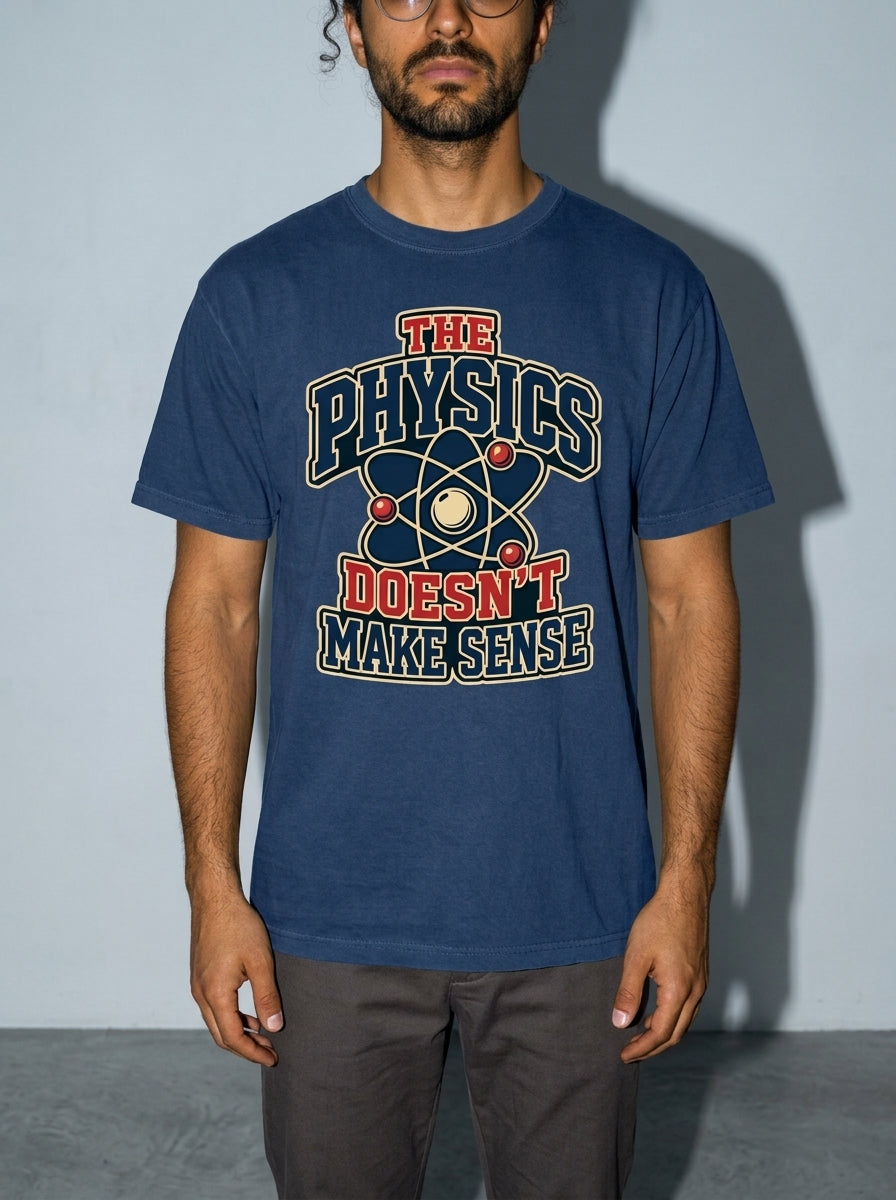 Physics Doesn’t Make Sense Premium Shirt - true-navy--bust_to_thigh