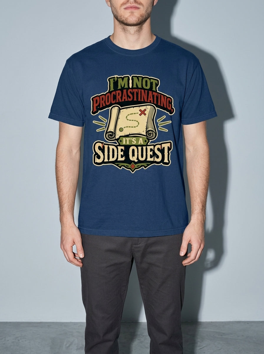 Side Quest Premium Shirt - true-navy--bust_to_thigh