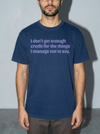 Not Enough Credit Premium Shirt - true-navy--bust_to_thigh
