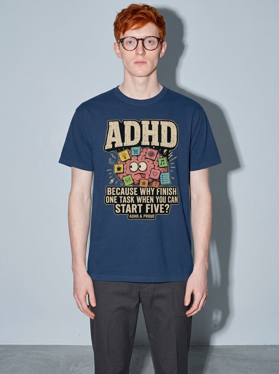 ADHD & Proud Premium Shirt - true-navy--bust_to_thigh