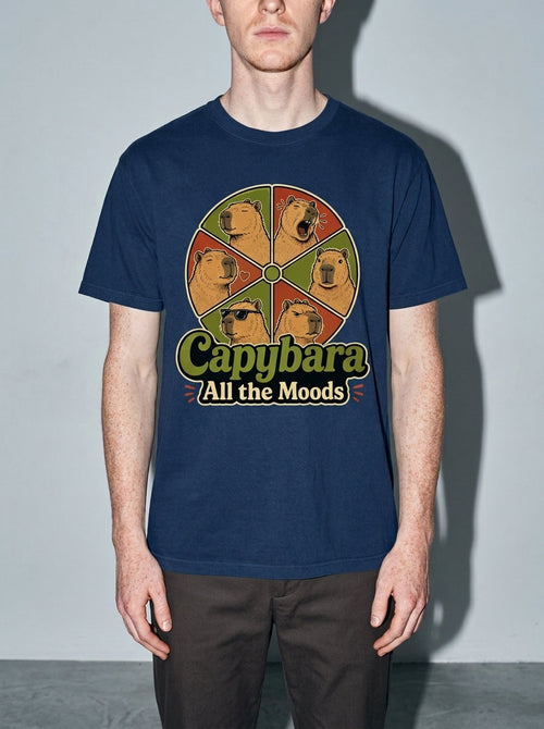 Capybara All the Moods Premium Shirt - true-navy--bust_to_thigh