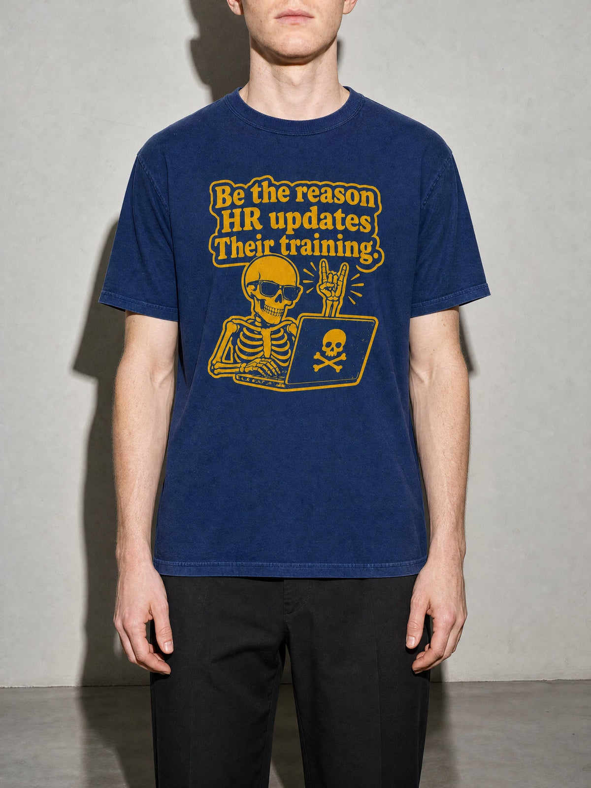 HR Training Premium Shirt - true-navy--bust_to_thigh