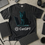 catGPT Premium Shirt — black Premium Shirt mock-up