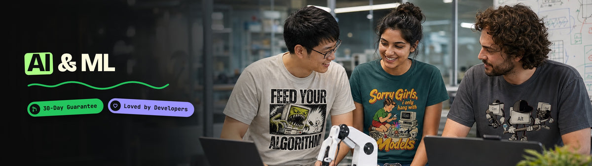 AI & Machine Learning collection: people wearing CodeCulture shirts from this collection