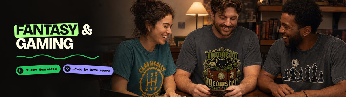 Fantasy & Gaming collection: people wearing CodeCulture shirts from this collection