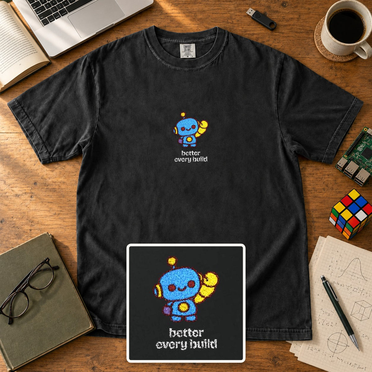 Better Every Build Embroidered Shirt in Black