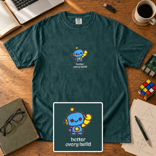 Better Every Build Embroidered Shirt in Blue Spruce