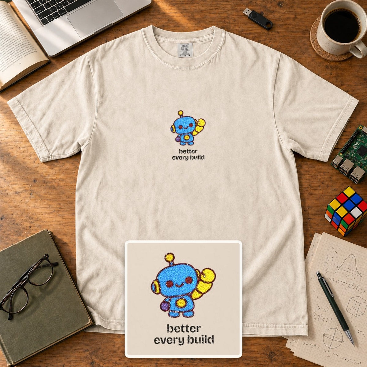 Better Every Build Embroidered Shirt in Ivory