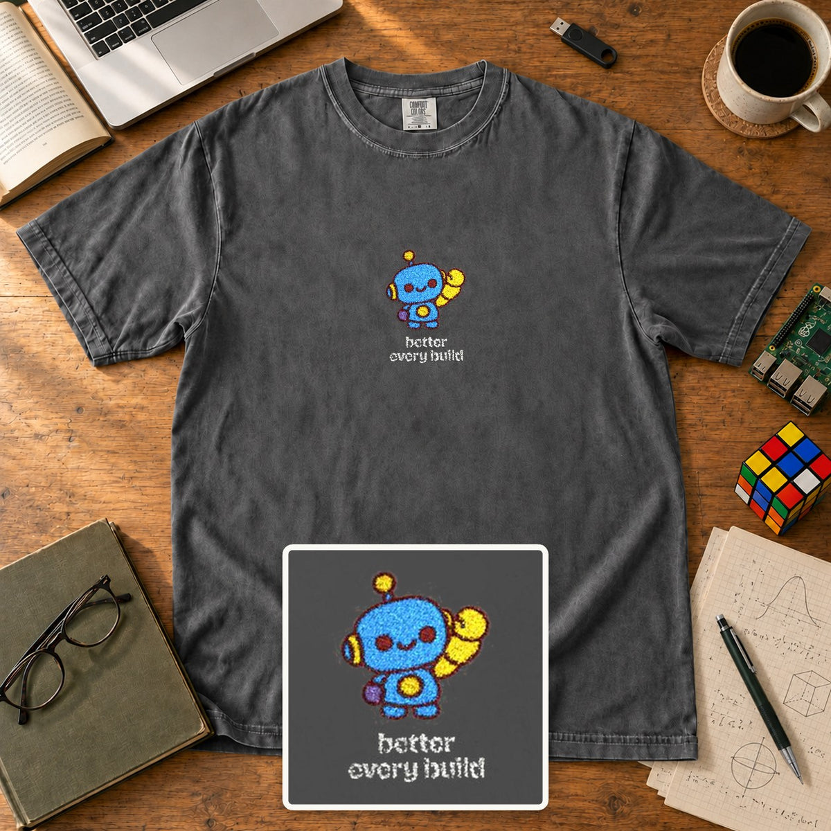 Better Every Build Embroidered Shirt in Pepper