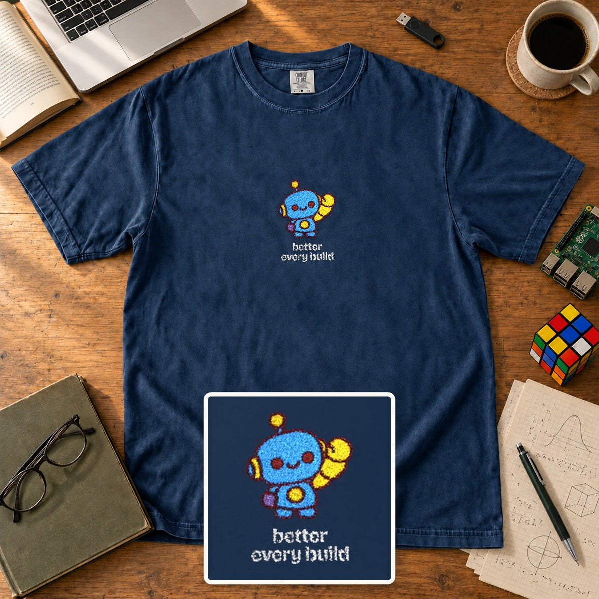 Better Every Build Embroidered Shirt in True Navy