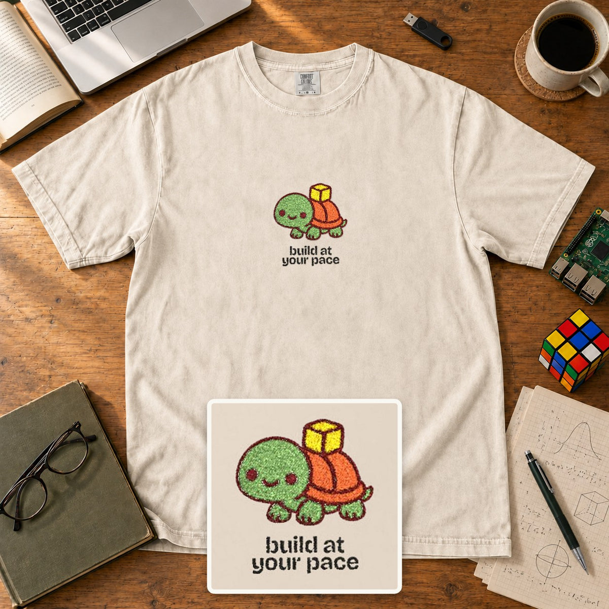 Build At Your Pace Embroidered Shirt in Ivory