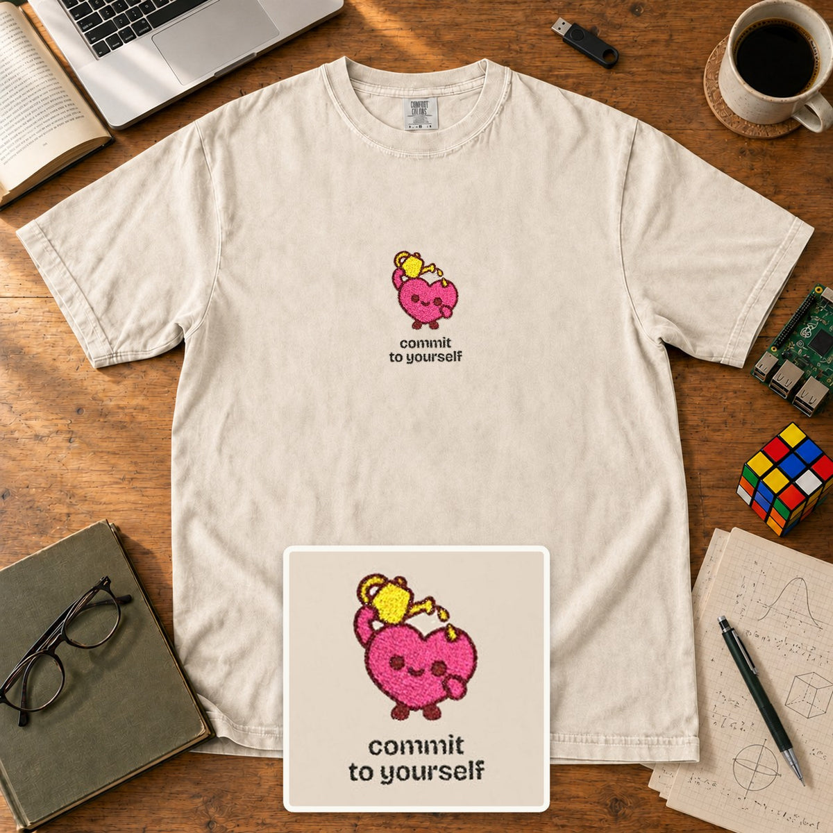 Commit To Yourself Embroidered Shirt in Ivory