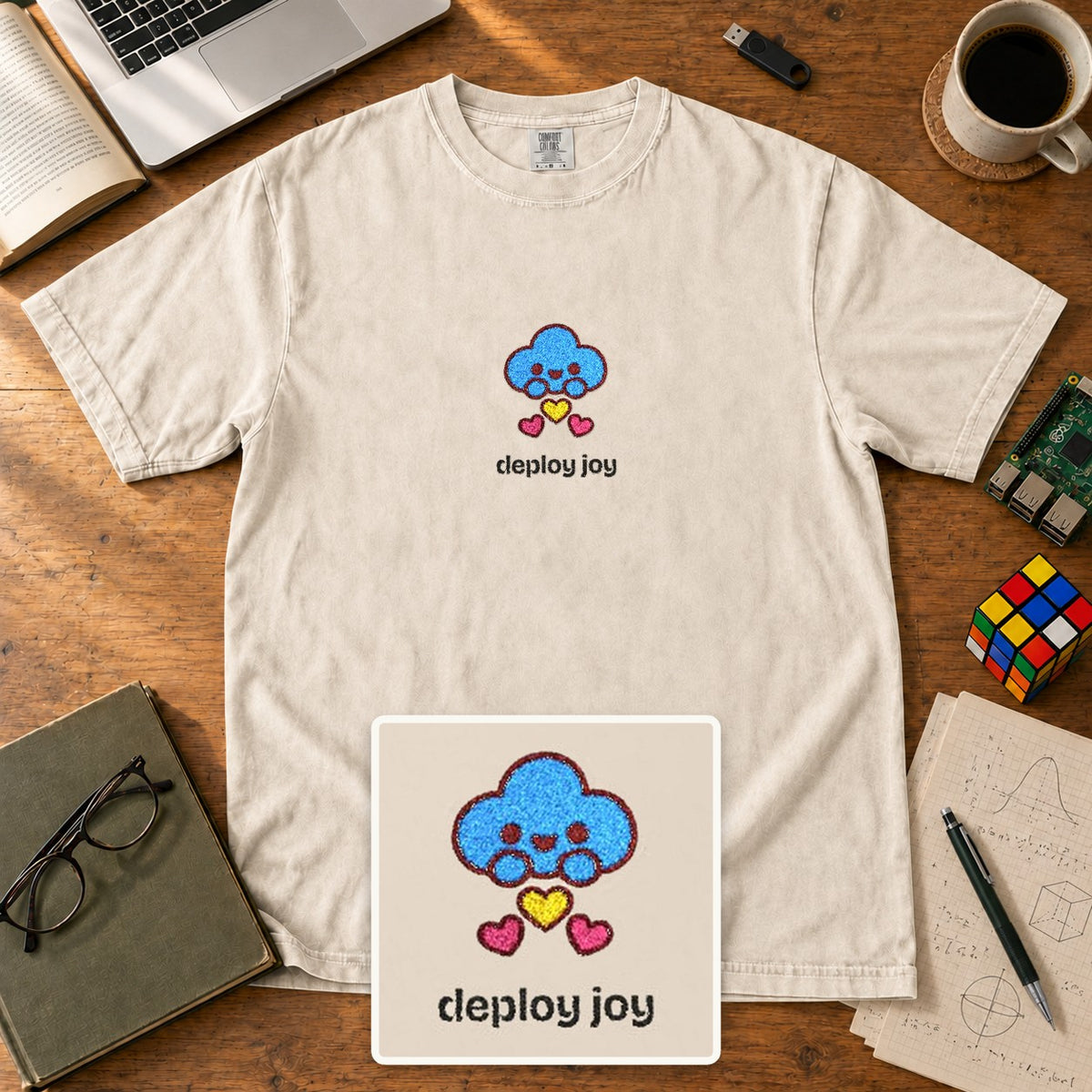 Deploy Joy Embroidered Shirt in Ivory