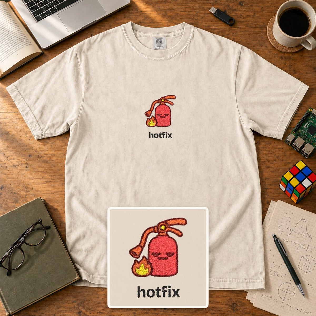 Hotfix Embroidered Shirt in Ivory