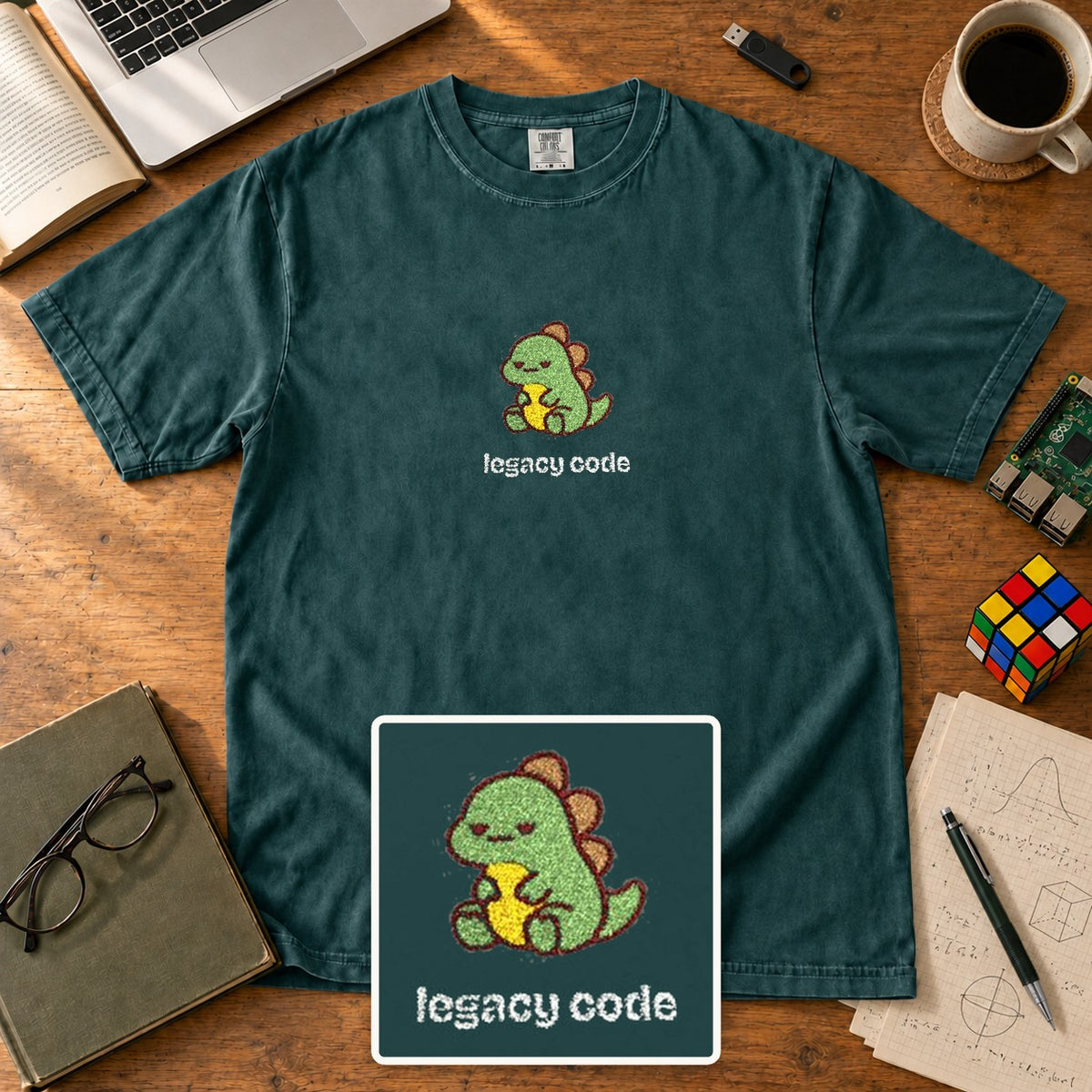 Legacy Code Embroidered Shirt in Blue Spruce