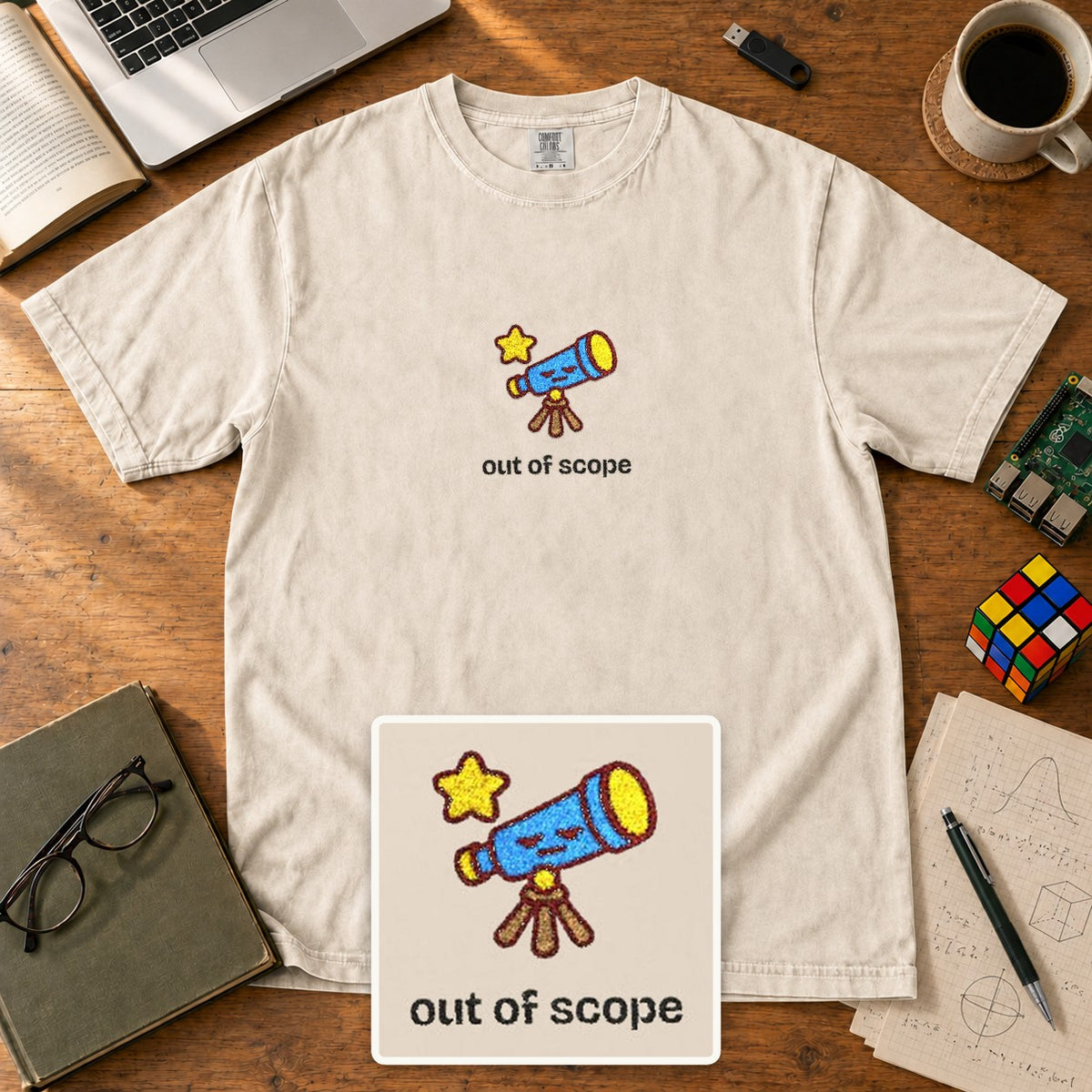 Out Of Scope Embroidered Shirt in Ivory
