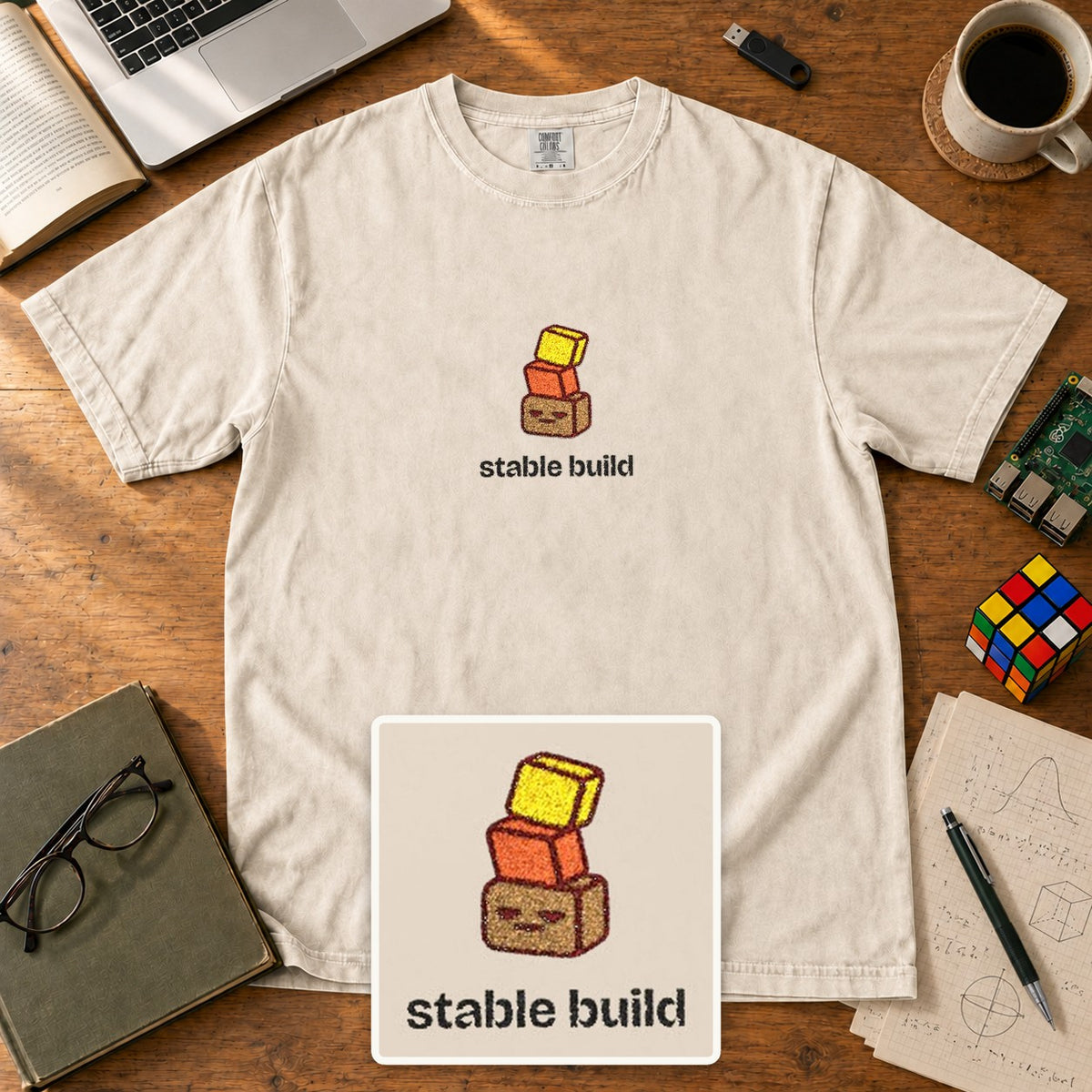Stable Build Embroidered Shirt in Ivory
