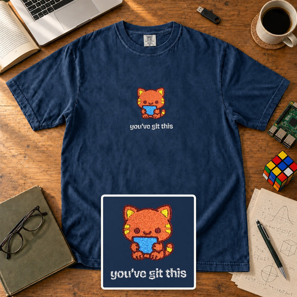 You’ve Git This Embroidered Shirt in True Navy