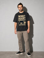 Work Again? Seriously? Premium Shirt - Black - on-model full length