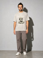 Mediocrates Premium Shirt - Ivory - on-model full length