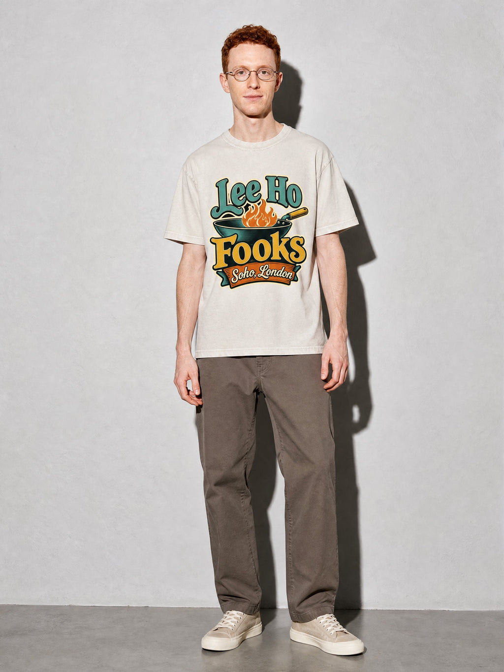 Lee Ho Fooks Premium Shirt - Ivory - on-model full length