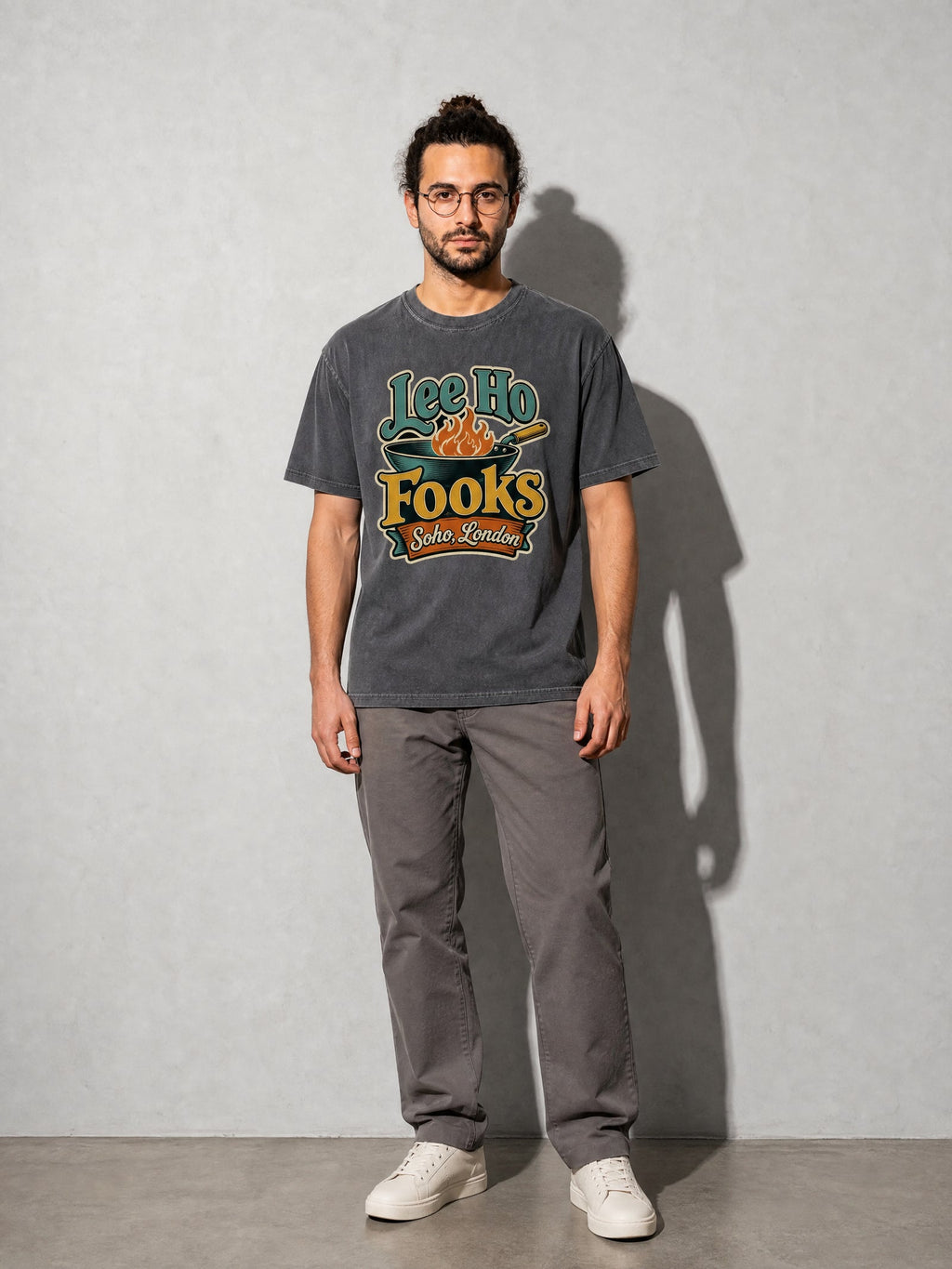 Lee Ho Fooks Premium Shirt - Pepper - on-model full length
