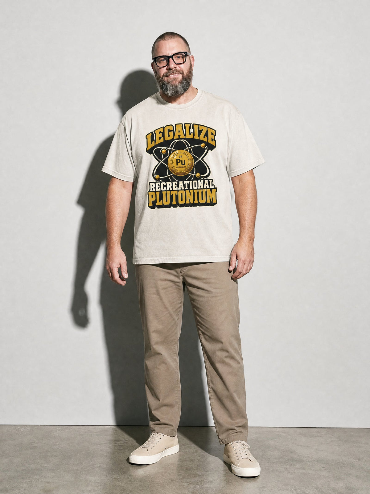 Recreational Plutonium Premium Shirt - Ivory - on-model full length