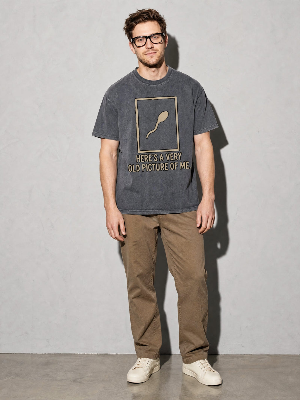 A Very Old Picture of Me Premium Shirt - Pepper - on-model full length