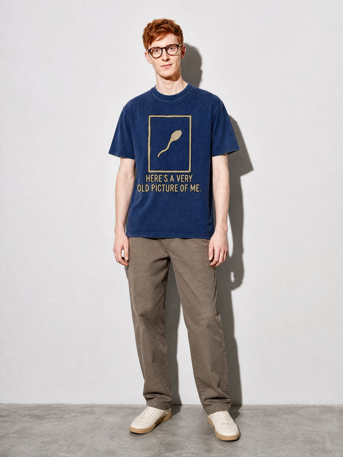 A Very Old Picture of Me Premium Shirt - True Navy - on-model full length