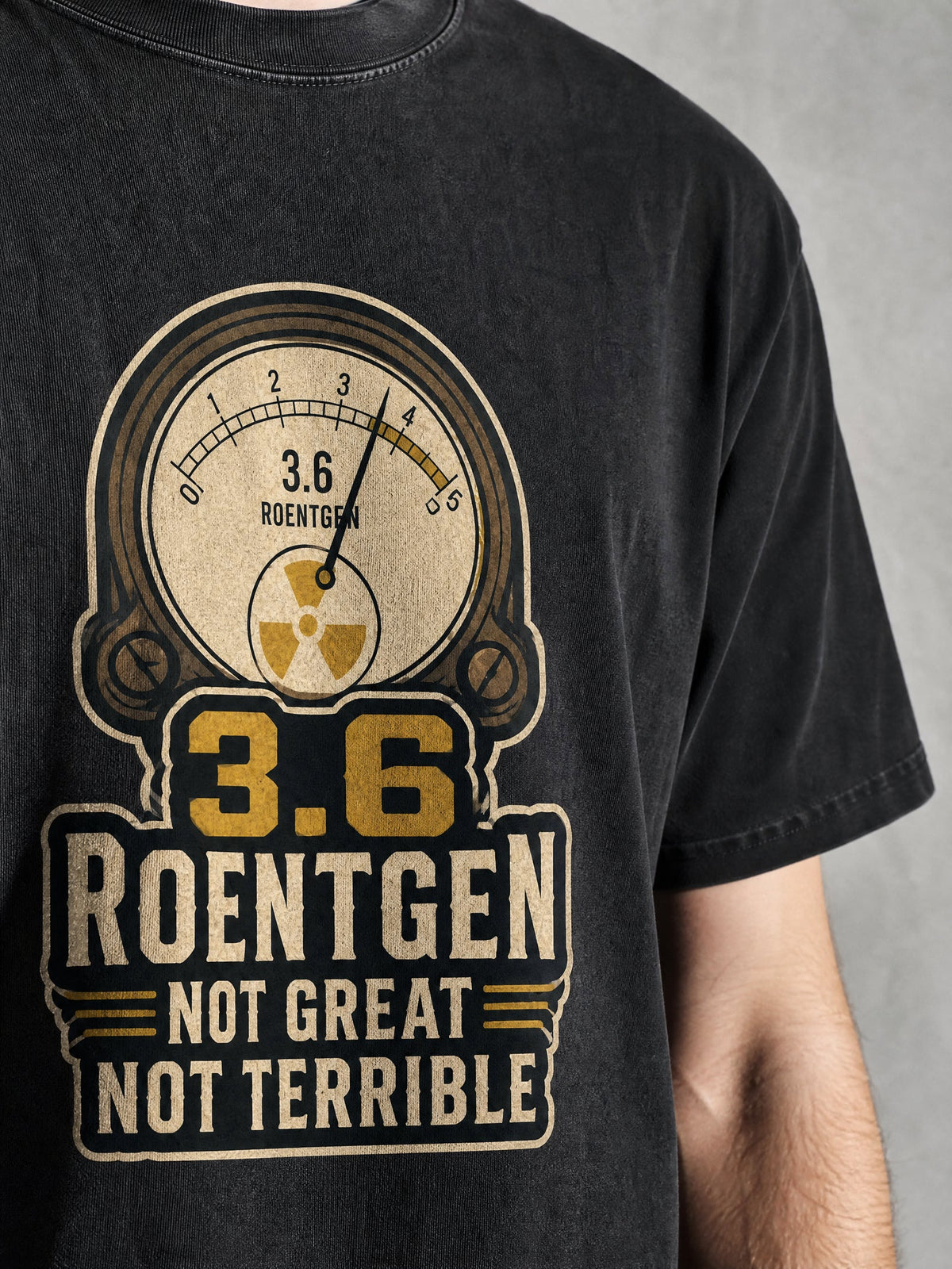 3.6 Roentgen Premium Shirt - Black - printed fabric detail