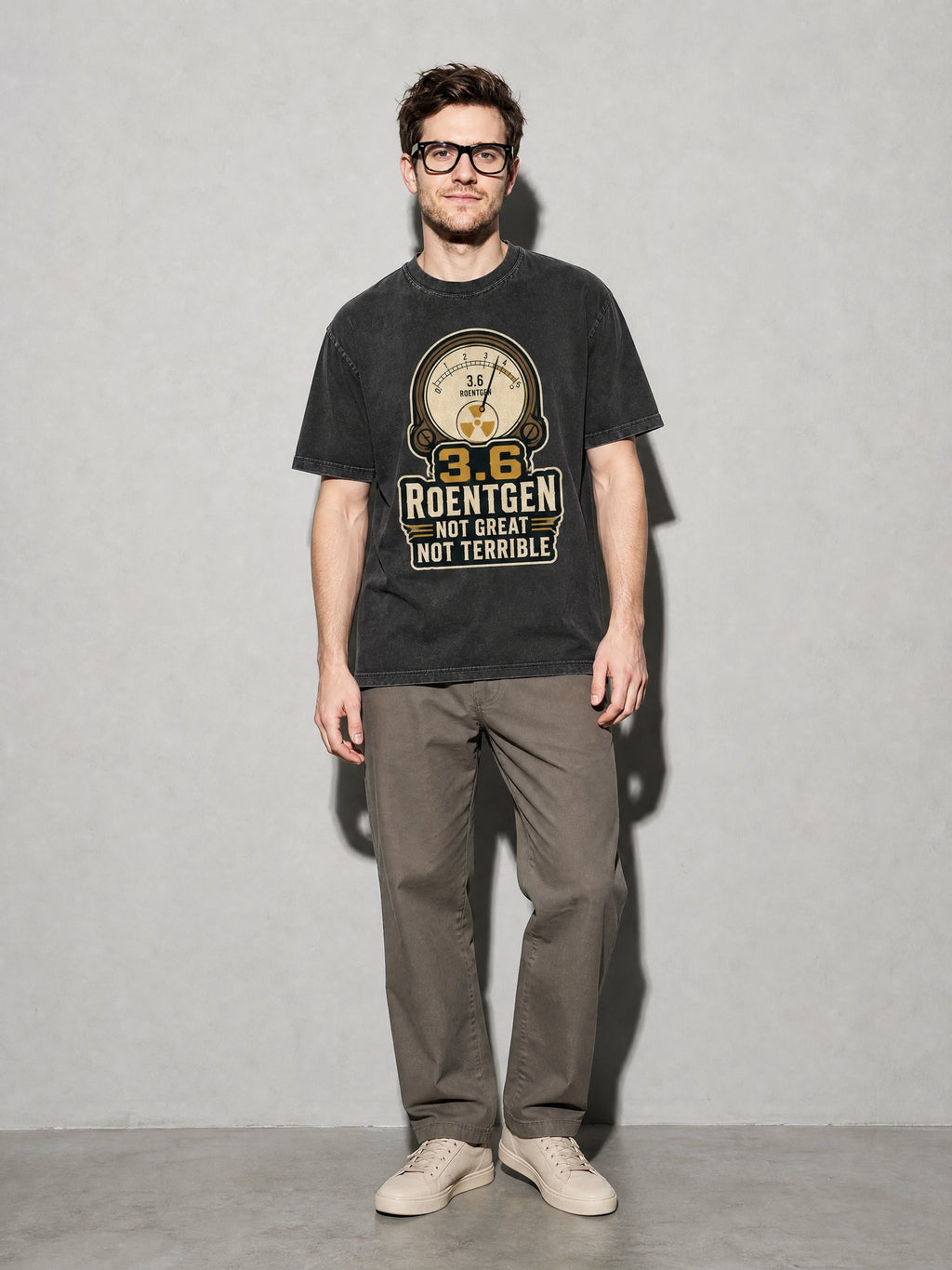 3.6 Roentgen Premium Shirt - Black - on-model full length