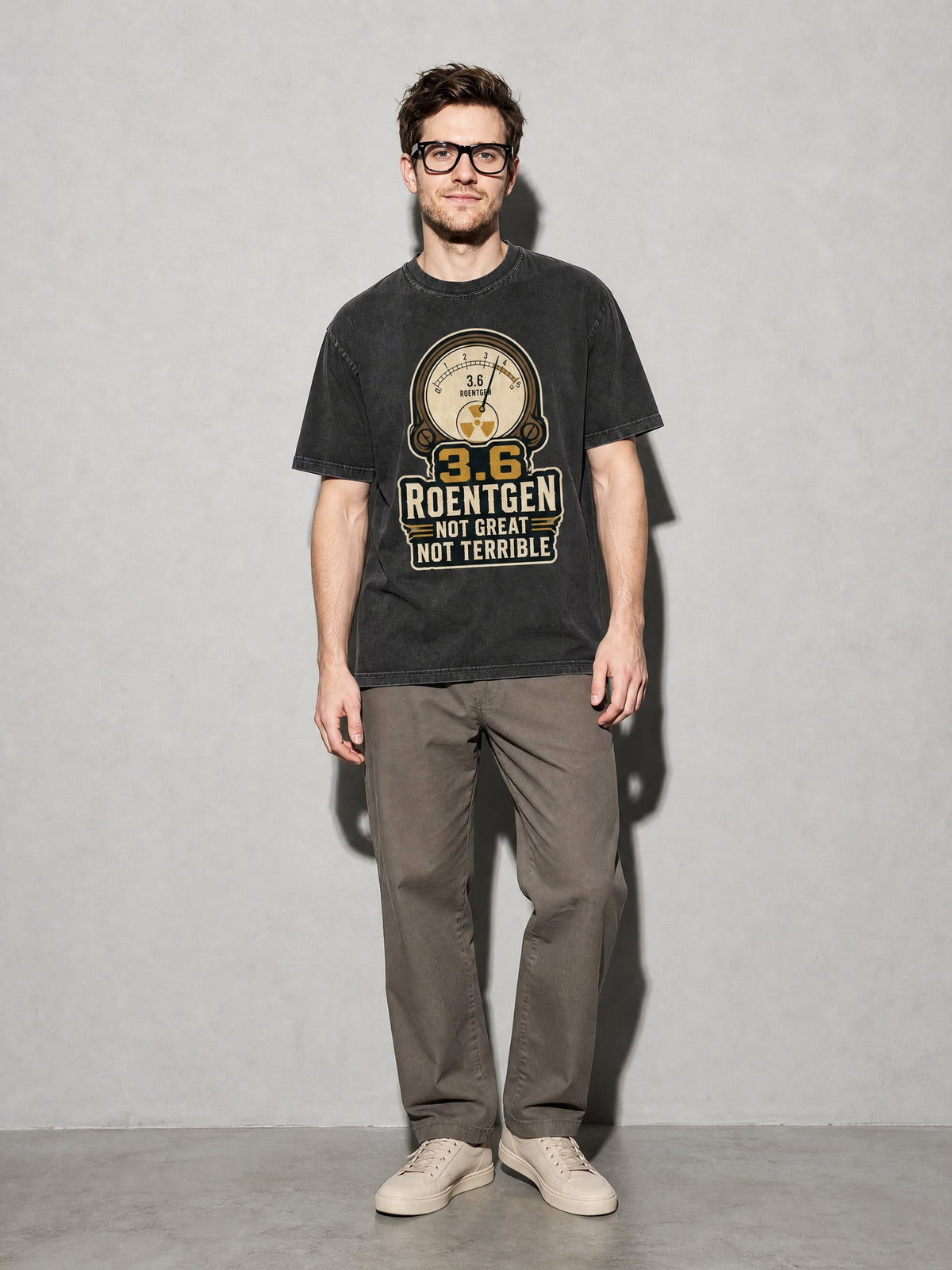 3.6 Roentgen Premium Shirt - Black - on-model full length