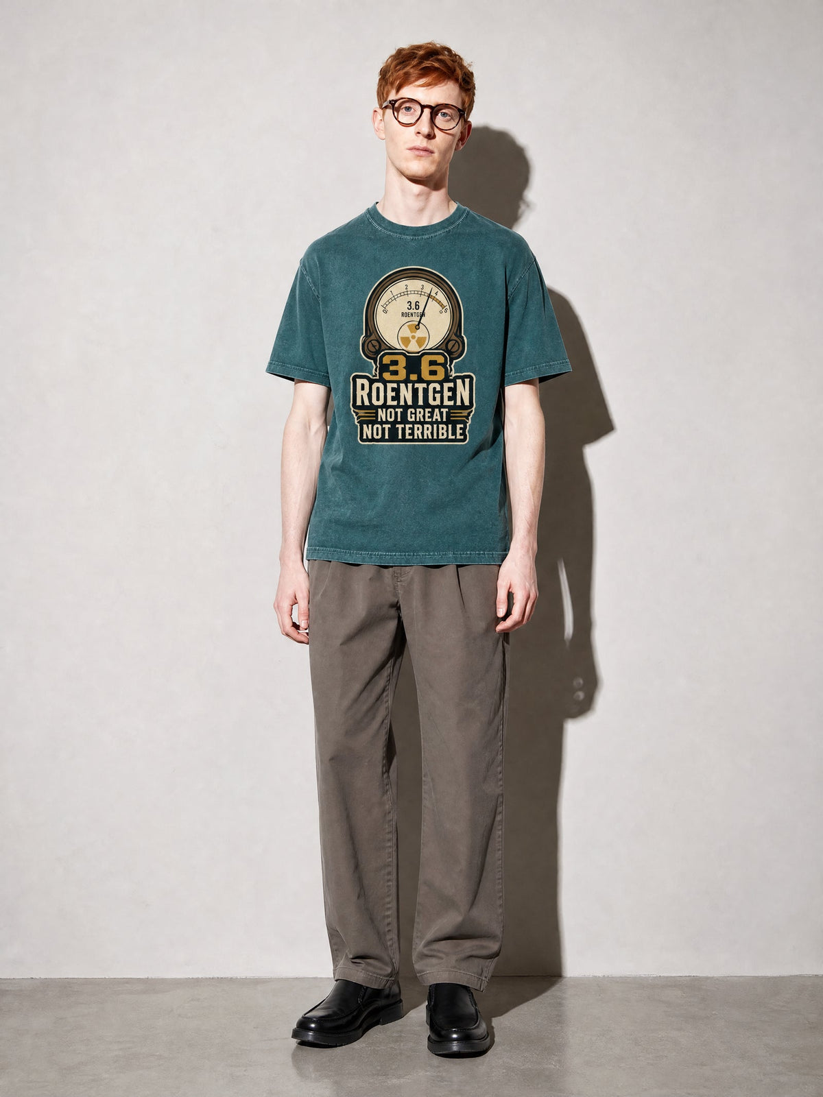 3.6 Roentgen Premium Shirt - Blue Spruce - on-model full length