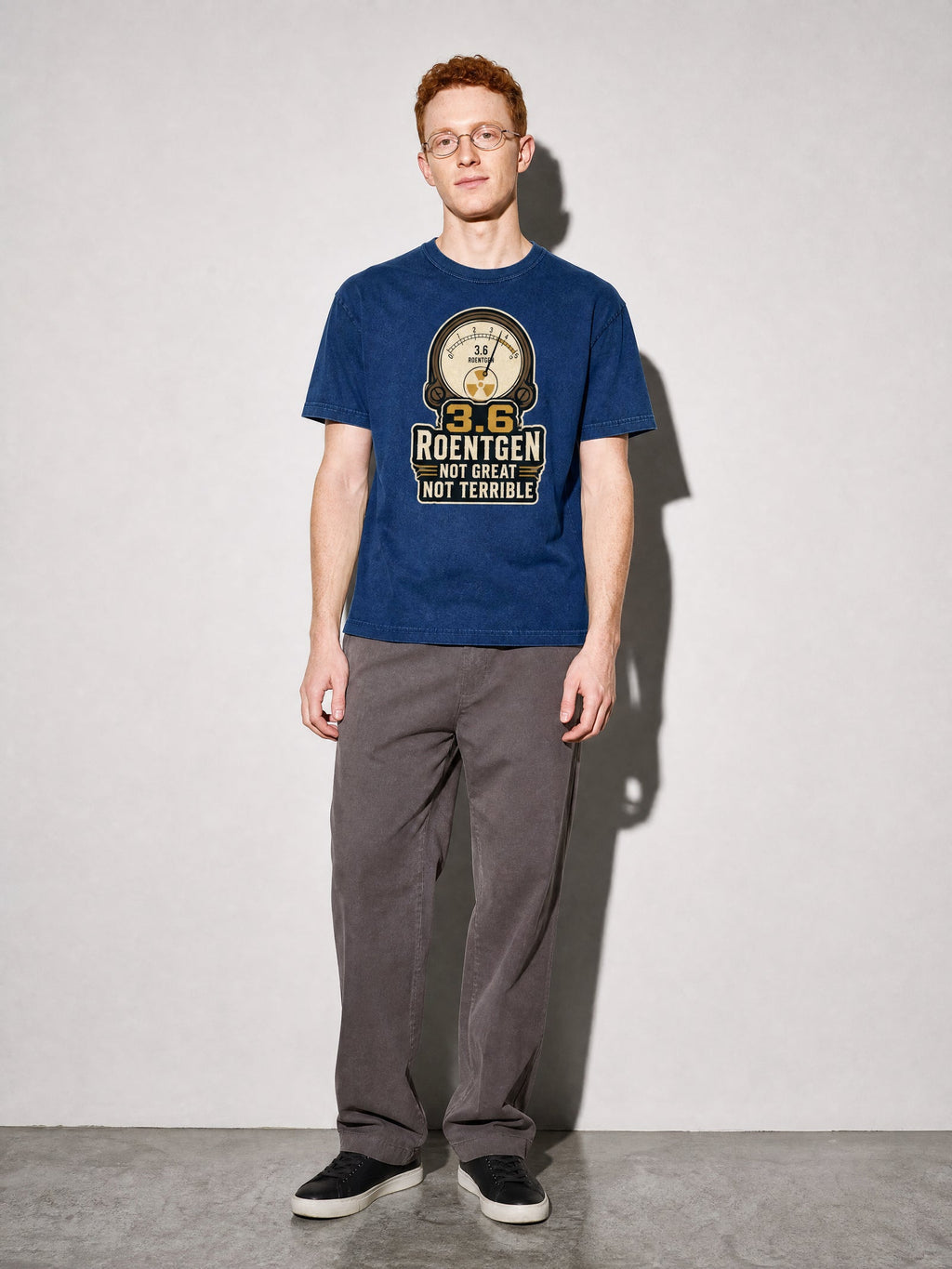 3.6 Roentgen Premium Shirt - True Navy - on-model full length