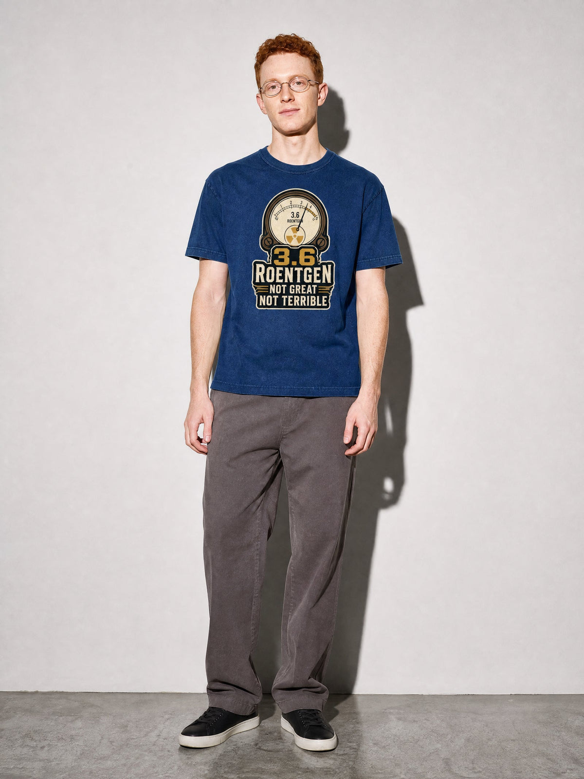 3.6 Roentgen Premium Shirt - True Navy - on-model full length