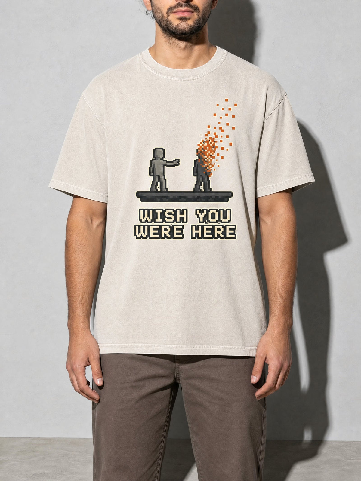 Wish You Were Here Premium Shirt - Ivory - on-model zoom