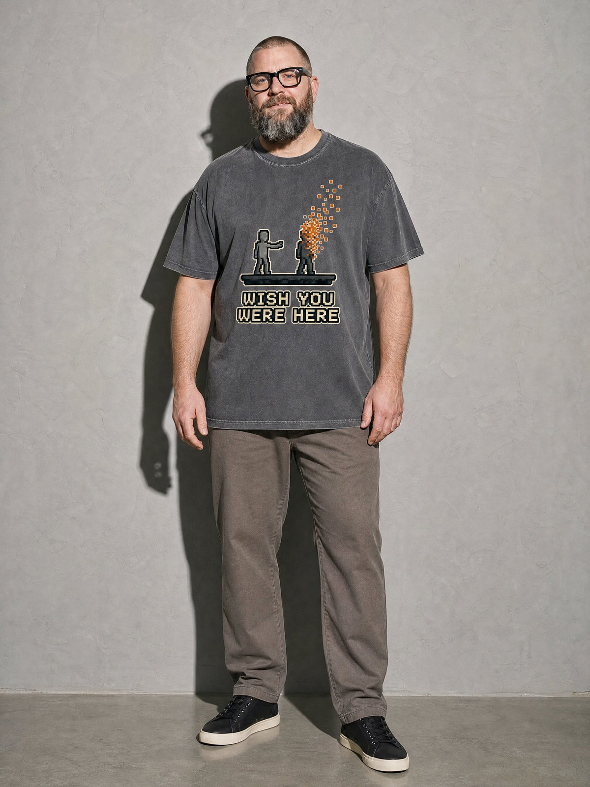 Wish You Were Here Premium Shirt - Pepper - on-model full length
