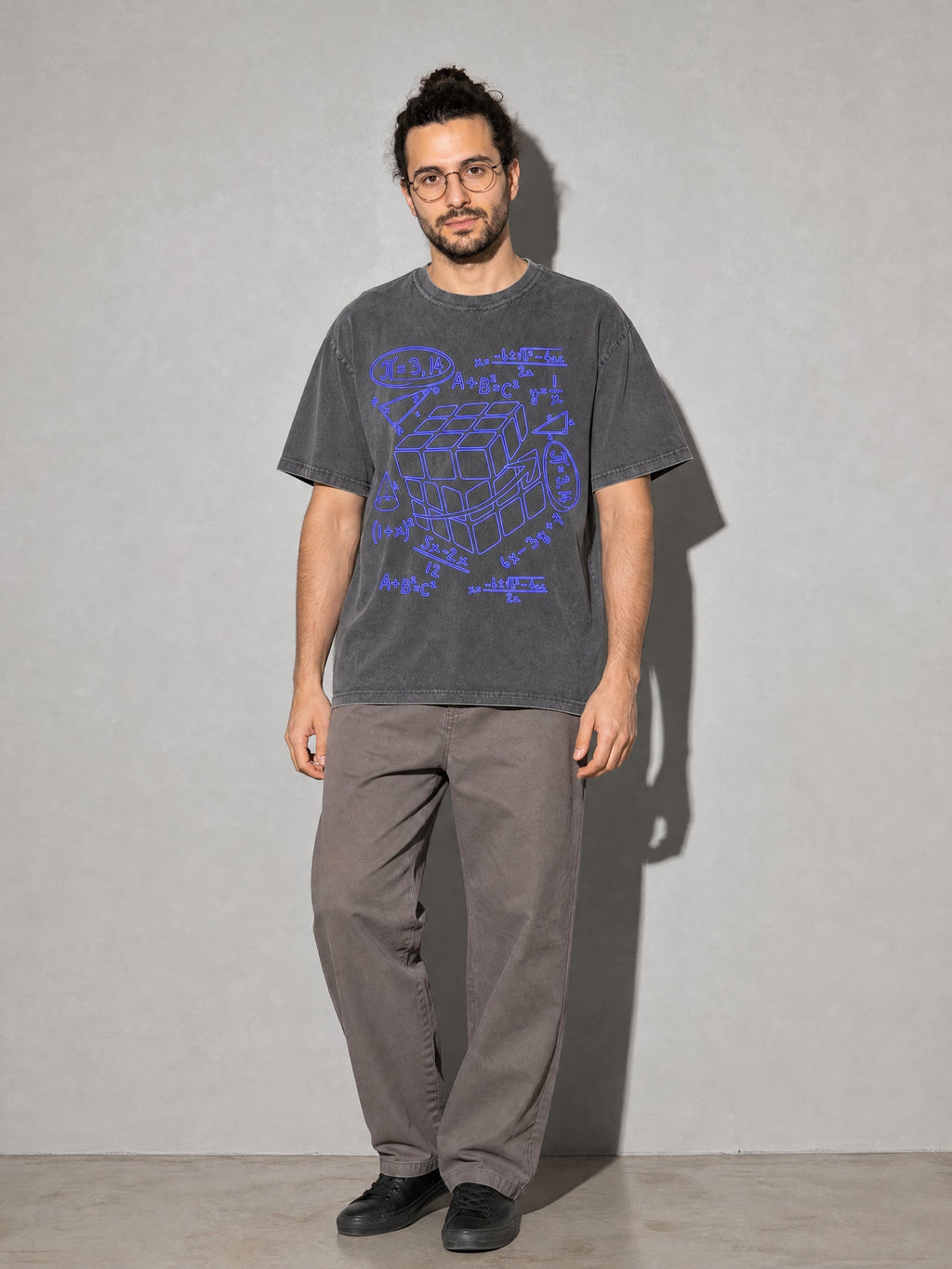 Pi Cubed Premium Shirt - Pepper - on-model full length