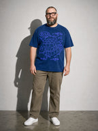 Pi Cubed Premium Shirt - True Navy - on-model full length