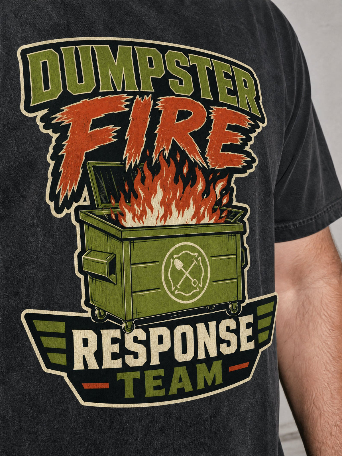Dumpster Fire Response Team Premium Shirt - Black - printed fabric detail