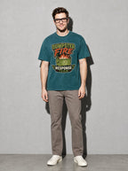 Dumpster Fire Response Team Premium Shirt - Blue Spruce - on-model full length