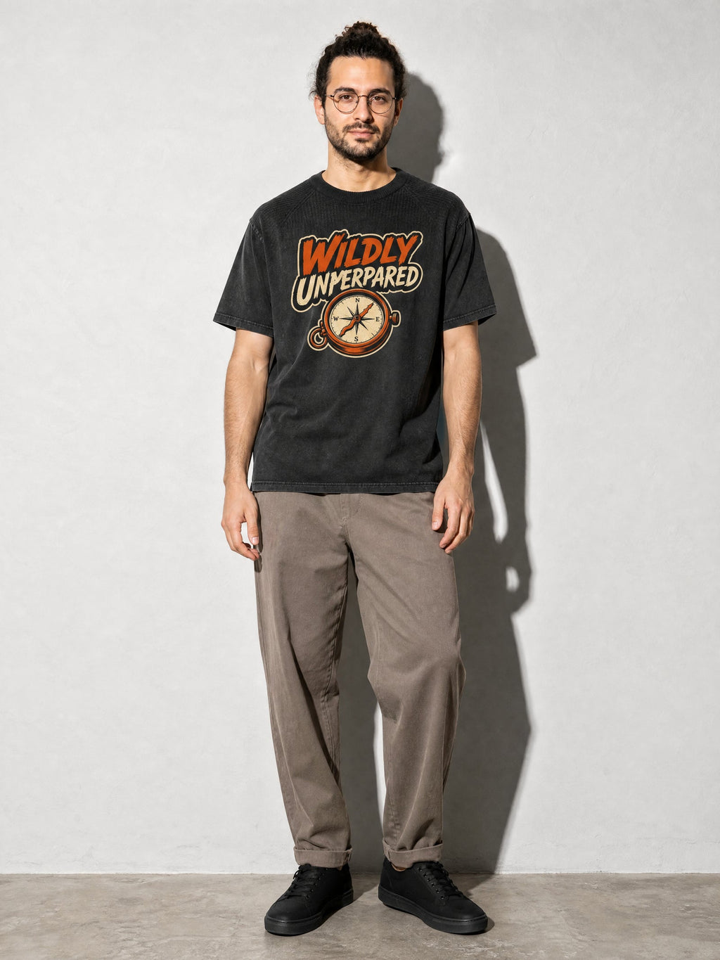 Wildly Unprepared Premium Shirt - Black - on-model full length