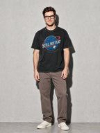 Still Not Flat: We Checked Again Premium Shirt - Black - on-model full length