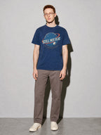 Still Not Flat: We Checked Again Premium Shirt - True Navy - on-model full length