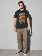 Retro Rotary Dial Premium Shirt - Black - on-model full length